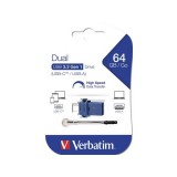 64 GB Pendrive 3.2+USB-C adapter Verbatim Dual
