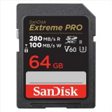64GB Sandisk Extreme PRO SDXC V60 UHS-II SD cards, 280/100 MB/s,V60,C10,UHS-II (SDSDXEP-064G-GN4IN / 215491) (SDSDXEP-064G-GN4IN / 215491)