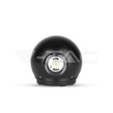 6W LED falfény fekete test, kerek forma IP65 4000K