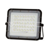 6W LED Napelemes reflektor, 6400K cserélhető akkumulátor,3m vezetékkel, fekete színű (V-TAC)