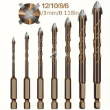 7 darabos kerámia csempefúró készlet hatszögletű szárral