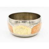 7 fémes - 3 színű - 5 Buddha dombor mintás hangtál - 11 cm - Karma