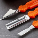 7 részes rozsdamentes acél tökfaragó késkészlet tároló táskával - Ideális Halloweeni tök dekorációhoz és faragáshoz