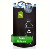 70L Extra Nagy Összecsukható Palackgyűjtő Kosár Puha Fogantyúval