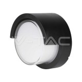 7W LED Fali lámpa, fekete kerettel, kerek forma 3000K