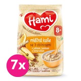 7x HAMI Kaše mléčná se 7 obilninami s jablkem, banánem a pomerančem 210 g, 8+