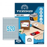 8 mm Tezeko A4 íves etikett címke, fehér színű (100 ív/doboz)
