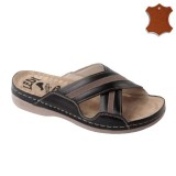 800-10 férfi bőr papucs fekete barna betéttel 42-46