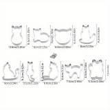 9 darabos cica alakú süti és keksz szaggató készlet, tészta formázó eszközök