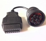 9 Pin deutsch J1939 (Female) to OBD OBD2 (Female) Adapter teherautó diagnosztikai átalakító kábel