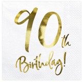 90. évszámos party szalvéta 33x33cm 20db-os kiszerelésben