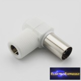 90 fokos koax aljzat. Fehér burkolattal.