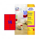 99,1*38,1 mm-es Avery Zweckform A4 íves etikett címke, neon piros színű (25 ív/doboz)