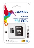 A-Data 32GB microSDHC Class 10 UHS-I U1 + adapterrel AUSDH32GUICL10-RA1