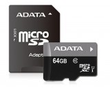 A-Data 64GB microSDXC Premier Class 10 UHS-I + adapterrel AUSDX64GUICL10-RA1