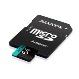 A-Data 64GB microSDXC Premier Pro Class 10 UHS-I U3 A2 V30 + adapterrel AUSDX64GUI3V30SA2-RA1