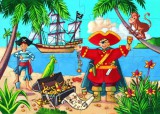 A kalózok csodálatos kincsei, 36 db-os formadobozos puzzle - The pirate and his treasure - 36pcs - Djeco