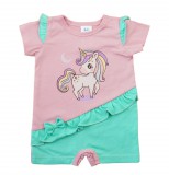 A Rövid ujjú kislány baba napozó - unikornis mintával