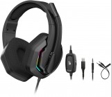 A4Tech A4-Tech Bloody G260P, 100 dB, 16 Ohm, 7.1, RGB, 3.5mm Jack, USB-A, Mikrofonos, Vezetékes, Fekete gaming fejhallgató