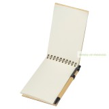 A6 Bambusz jegyzetfüzet, tollal.