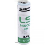 AA lítium ceruzaelem, forrasztható, 3,6V 2600 mAh, forrfüles, 14,5 x 50 mm, Saft LS145002PF