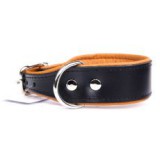 ABC-ZOO Empty bőr nyakörv, fekete - barna 5 cm x 52 - 61 cm