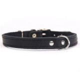 ABC-ZOO Exclusive Silver bőr nyakörv, fekete 2 cm x 41 - 51 cm