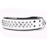 ABC-ZOO Fémveretes nyakörv, fekete - fehér 5 cm x 61 - 73 cm