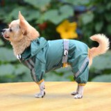 ABC-ZOO Fényvisszaverő esőkabát kutyáknak - sötétzöld, XS