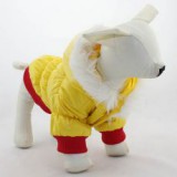 ABC-ZOO Kapucnis kabát kutyának, piros - sárga színben, XS