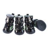 ABC-ZOO Kutyacipő - fényes leopárd mintás - zöld, M