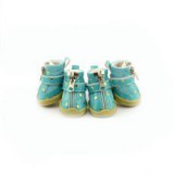 ABC-ZOO Kutyacipő - kék, szivecskékkel  - cipzáros, L