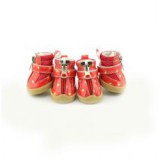 ABC-ZOO Kutyacipő - piros, szivecskékkel  - cipzáros, L