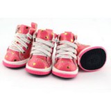 ABC-ZOO Kutyacipő - rózsaszín szívecskékkel, L