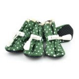ABC-ZOO Kutyacipő - zöld, pöttyös, 4-es méret