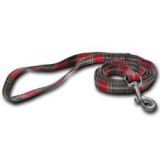 ABC-ZOO Nylon kutyapóráz - szürke rózsaszín kockás 1,6 x 120 cm