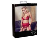 Abierta Fina - csillogó láncos fehérnemű szett (piros)