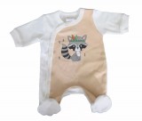 ABR Hosszú ujjú elől patentos pamut rugi - Bézs - Mosómaci (44)