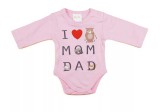 ABR Hosszú ujjú pamut body - Rózsaszín - Mom Dad (50)