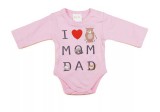 ABR Hosszú ujjú pamut body - Rózsaszín - Mom Dad (50)