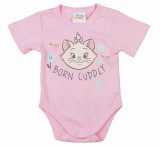 ABR Rövid ujjú pamut body - Rózsaszín - Marie cica (74)