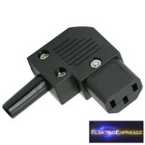 AC táp aljzat törésgátlóval 90°-os 10A/250V C14