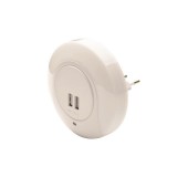 ACA Lighting konnektoros éjszakai fény, 1 W/ 4000 K/ IP20/ 2×USB/ alkonykapcsolós (5208055082797)