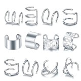 Acél 12 db-os fülbevaló szett