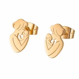 Acél anya és kisbabája fülbevaló