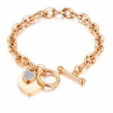 Acél dupla szíves OT karkötő