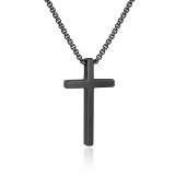 Acél fekete keresztes nyaklánc