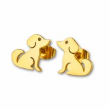 Acél kiskutyás fülbevaló