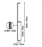 Acél korlát, kapaszkodó &#8211; 152 cm hossz, 32mm átmérő, fekete