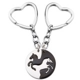 Acél lovas páros kulcstartó